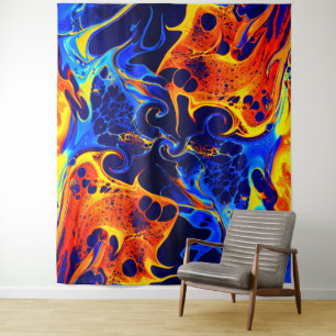 Tenture mélange coloré de peintures néon tourbillonnant su