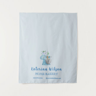 Tenture Mélangeur de fleurs bleues Petite bannière de marq