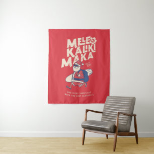 Tenture Mele Kalikimaka - Funny Noël hawaïen à Père Noël