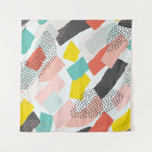 Tenture Memphis brosse traits : motif vintage.