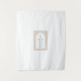 Tenture Menu de mariage Modern Arch – Floral beige minimal