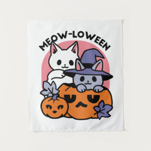 Tenture Meow-Loween - Cute Halloween Conception Chat
