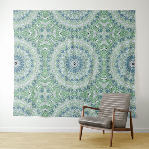 Tenture Mer Vert et Bleu Côte Motif Mandala