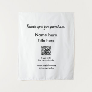 Tenture Merci pour le nom d'achat ici scan QR