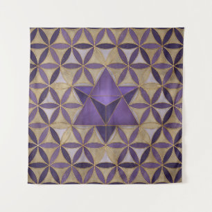 Tenture Merkabah sur Fleur de vie motif