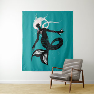 Tenture Mermaid gothique Imaginaire foncé Magie Mer Créatu