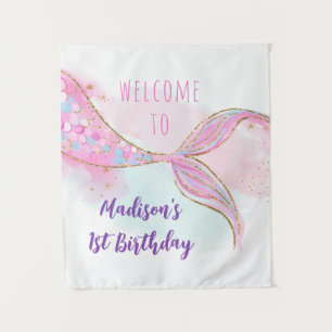 Tenture Mermaid Pink Gold Anniversaire