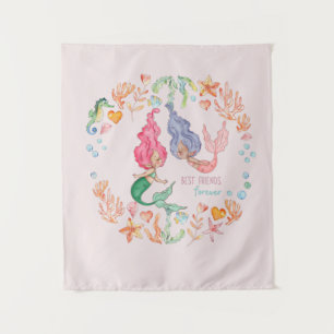 Tenture Mermaids Meilleurs amis pour toujours BFF personna