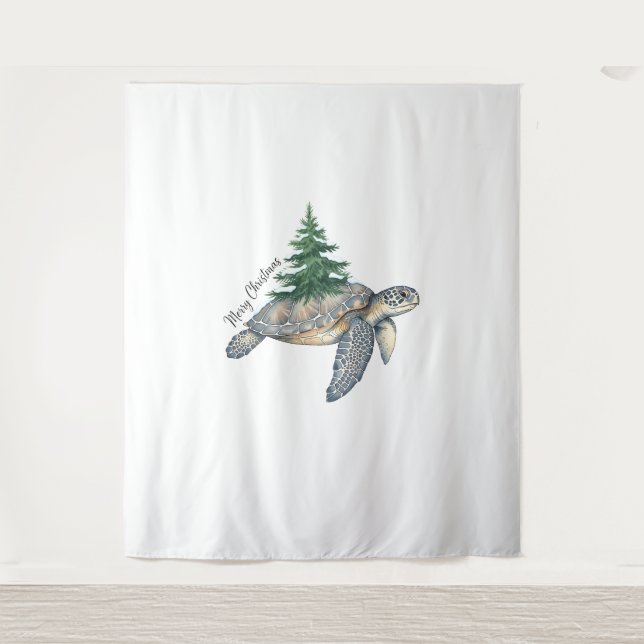 Tenture Merry Christmas Sea Turtle (Devant)