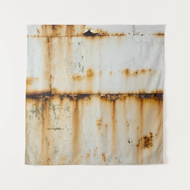 Tenture Métal blanc rouillé : surface texturée (Devant)