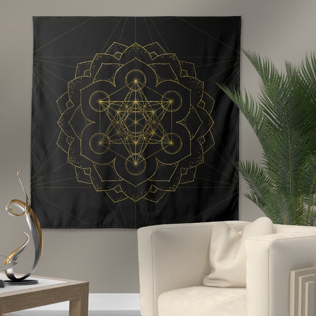 Tenture Métatron's Cube in lotus Sacred Geometry (Créateur téléchargé)