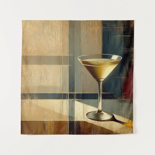 Tenture Mid Century Modern Martini in a Moonbeam (Devant)