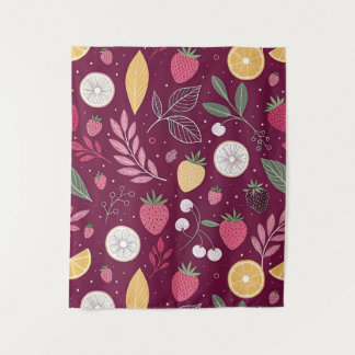 Tenture Mid-Size Fruit Botanical Tapestry – 50x60 Deep Plu