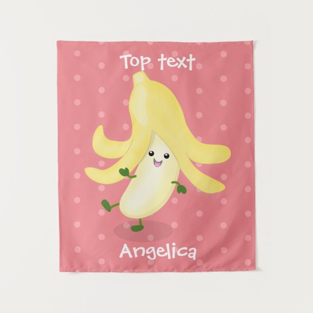 Tenture Mignon dessin de banane kawaii  (Devant)