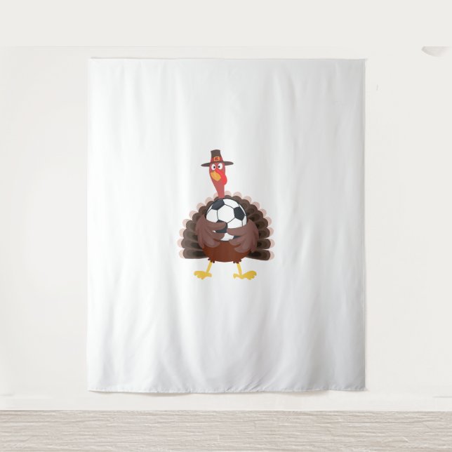 Tenture Mignonne Funny Soccer Thanksgiving Turquie Boys (Devant)