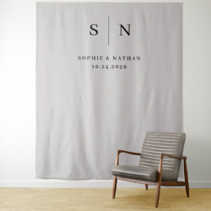 Tenture Minimal et chic Gris doux et Mariage noir