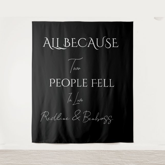 Tenture Minimalist Elegant Black & White Wedding (Devant)