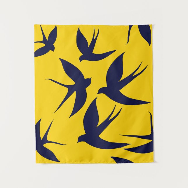 Tenture Minimalist Swallow Small (34" x 40") Tapestry (Devant)