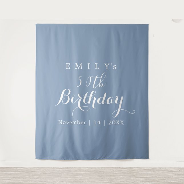 Tenture Minimalist Typography Birthday Party Design  (Devant)
