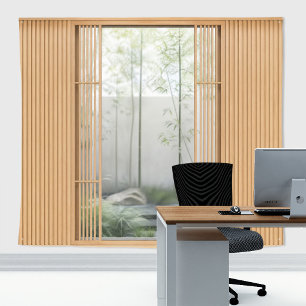 Tenture Minimaliste Japandi Lamelles de Bois Cour Jardin B