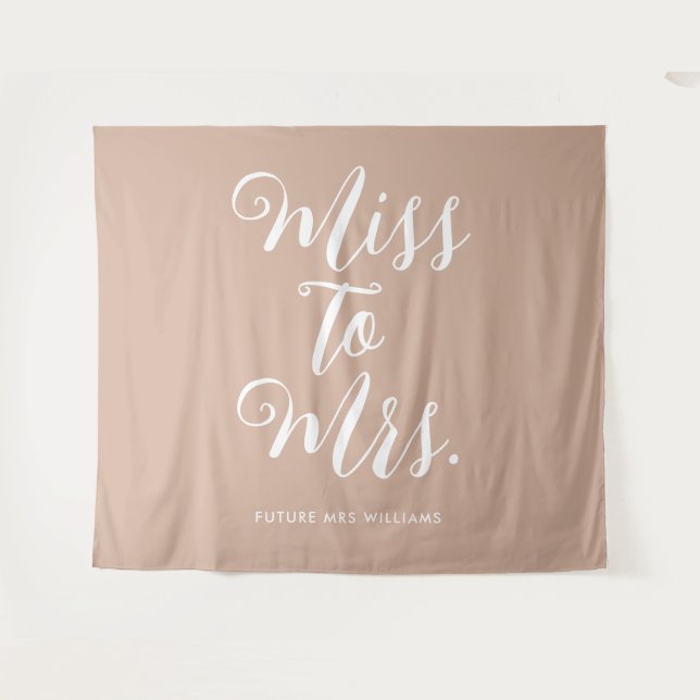 Tenture Miss à Mme Retro Desert Thème Beige Bachelorette (Devant (Horizontal))