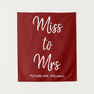 Tenture Mlle à Mme Backdrop Maroon Fête des mariées Prop