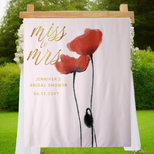 Tenture Mlle Mme Fleur sauvage Red Poppy Pink