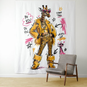 Tenture Mode Girafe Debout Fièrement Art Streetwear