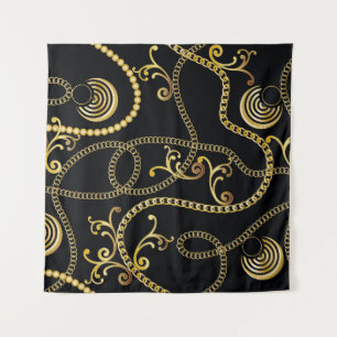 Tenture Mode motif à chaîne dorée, Illustrati