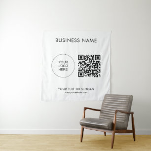 Tenture Modèle de code QR du logo de l'entreprise