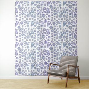 Tenture Modèle floral gris et lavande