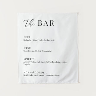 Tenture Modern Elegant Wedding The Bar Menu