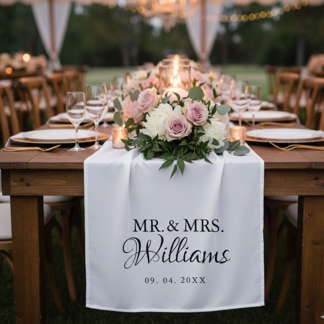 Tenture Modern Minimalist Wedding Personalized name Sign (Créateur téléchargé)