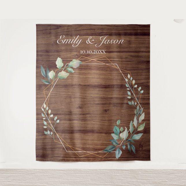 Tenture Modern Rustic Floral Wedding Backdrop (Devant)