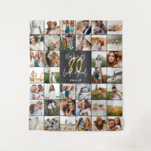 Tenture Moderne 80e anniversaire multi photo 