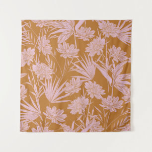 Tenture Moderne fleur de jardin monotone rétro humeur sans