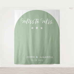 Tenture Moderne Mademoiselle en Madame Bridal Shower Vert 