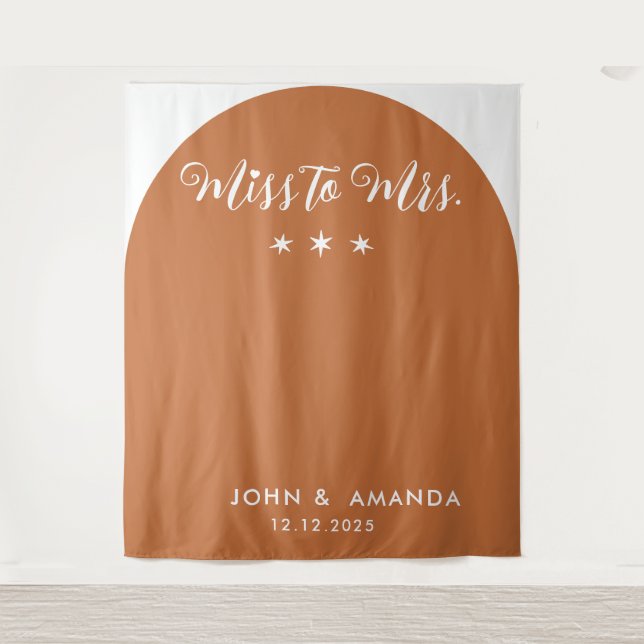 Tenture Moderne Miss à Mme Shower Nuptial en Terre Cuite B (Devant)