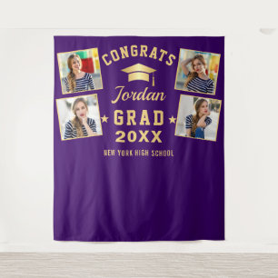 Tenture Moderne Purple Graduation 4 Photo Booth fond