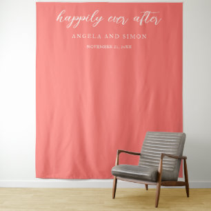 Tenture Moderne toile de fond de mariage corail vibrant et