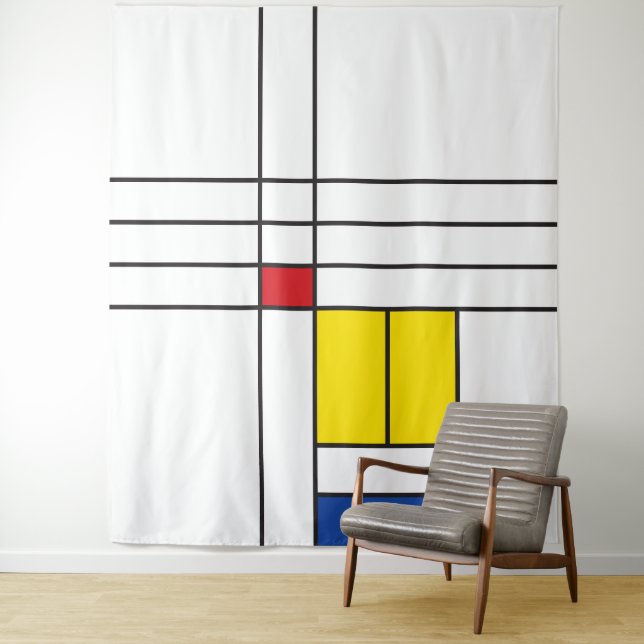 Tenture Mondrian II Minimum De Stijl Modern Art Design (En situation)