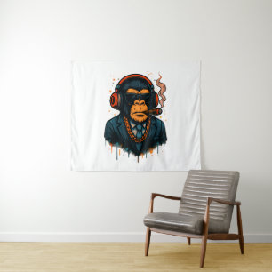 Tenture Monkey Business - Le patron du singe classique