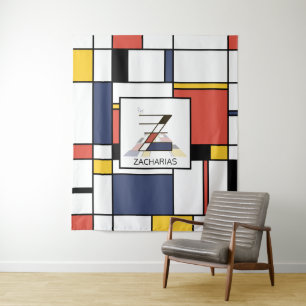 Tenture Monogramme d'art néoplasticiste charmant. Lettre Z