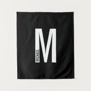 Tenture Monogramme et nom personnalisés modernes