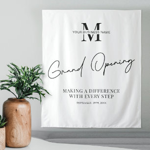 Tenture Monogramme minimaliste Affaires Grand Ouverture