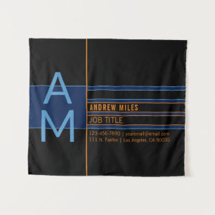 Tenture Monogramme moderne et formes et couleurs modifiabl