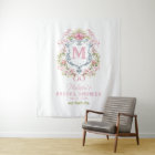 Monogramme romantique de crête florale | Bienvenue