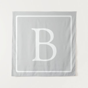 Tenture Monogramme simple gris clair