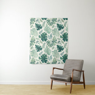 Tenture Monstera Mood - Tropical Leaf Motif Tapes Fabric