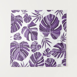 Tenture Monstère violet tropicale feuilles sans couture mo